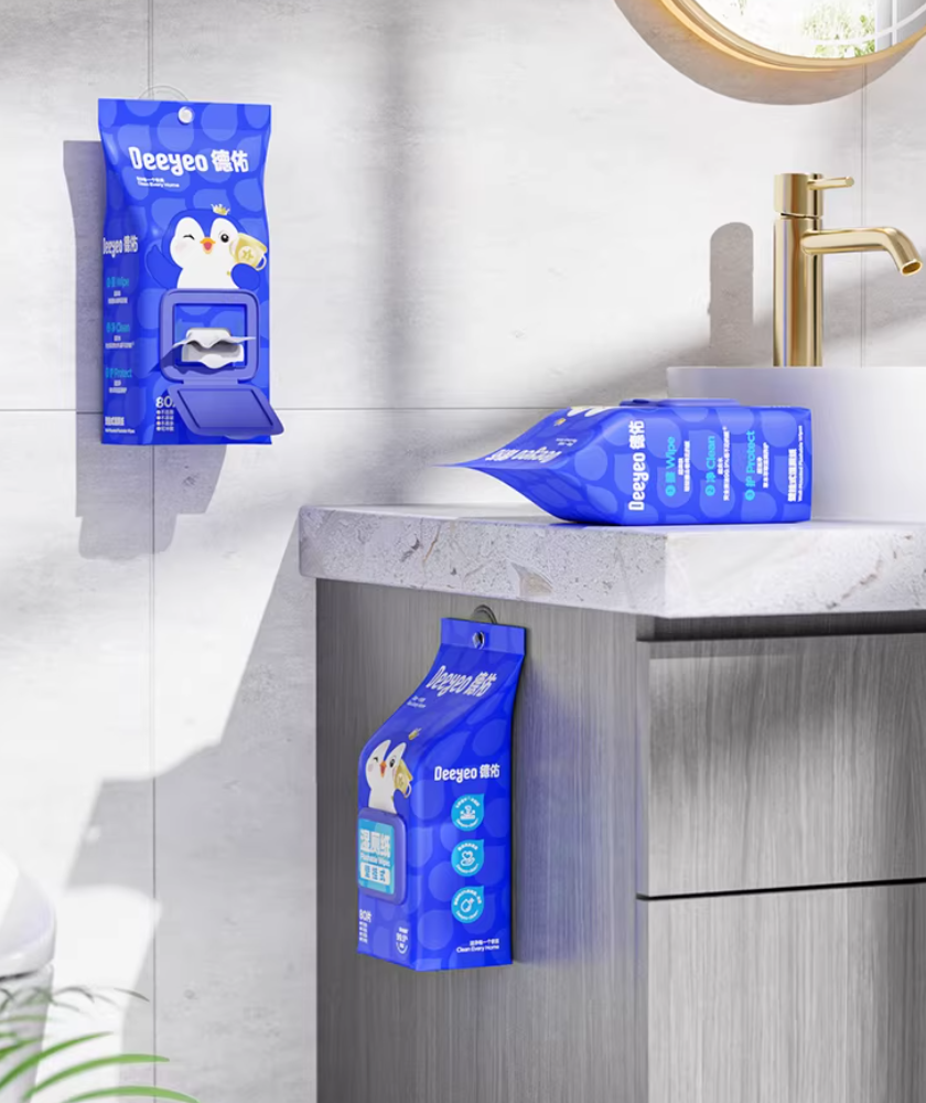 Wall-Mounted Flushable Toilet Wet Wipes