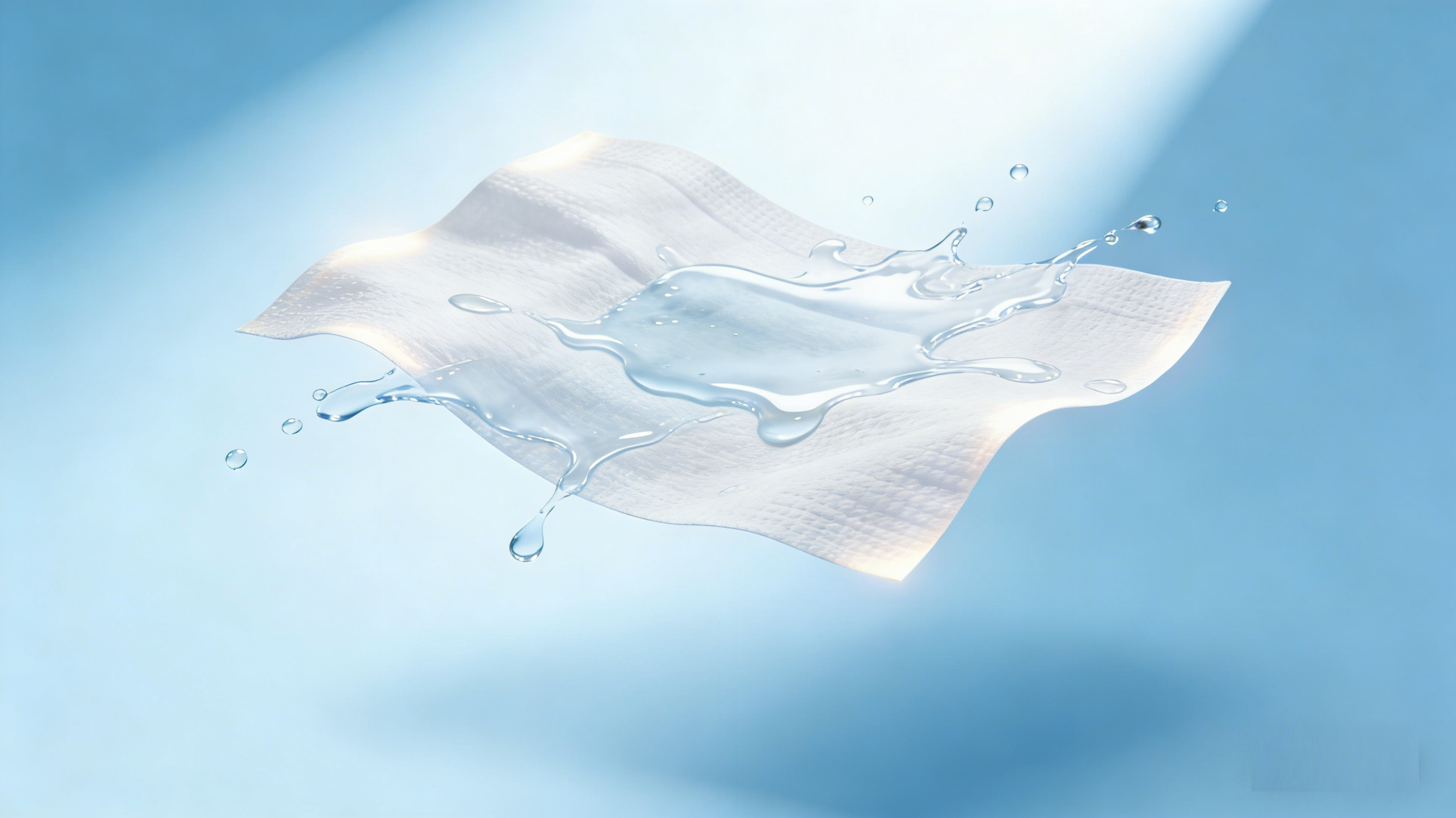 wet wipes nonwoven fabric showing water absorption performance