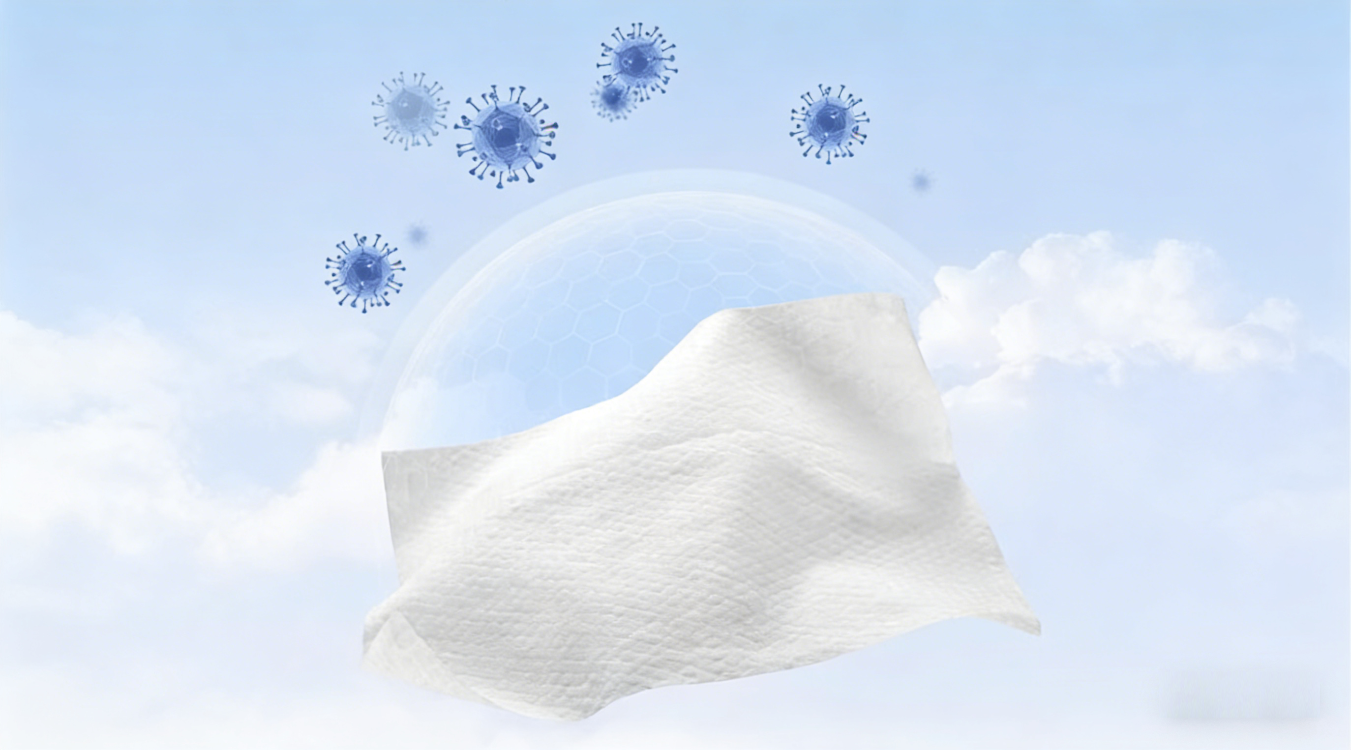 bacteria and germs removed by cleaning with wet wipes concept