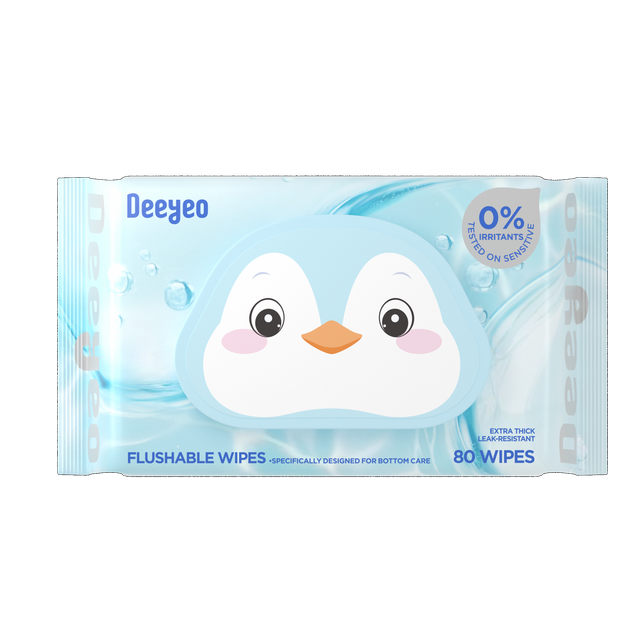 Deeyeo Sensitive Pure Water Flushable Toilet Wipes (80 Count & 10 Count)